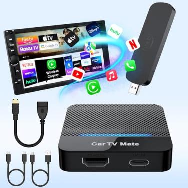 Imagem de Car TV Mate Pro – Adaptador sem fio CarPlay e HDMI para Fire T V Stick, iPhone, Android – Dongle de transmissão 2K Plug & Play para entretenimento em telas de carro – Compatível com USB-C e USB-A