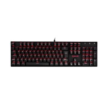 Imagem de Teclado Mecânico Gamer Redragon Mitra Single Color K551-1 Switch Azul LED Vermelho USB ABNT2 - Preto