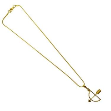 Imagem de Corrente Dourada Com Pingente Oxóssi Arco E Flecha 2,6 Cm - Bialluz Pr