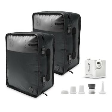 Imagem de Bolsa de vácuo de TPU para viagem, bolsa de compressão reutilizável de nylon 70D com zíper impermeável IP67, cubos de embalagem de compressão para roupas, bolsas economizadoras de espaço para bagagem