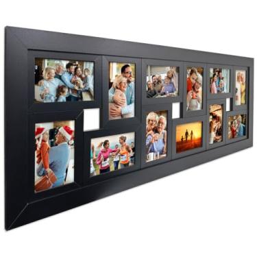 Imagem de Painel Quadro Com Vidro Fotos 10x15cm Para Parede (Preto)