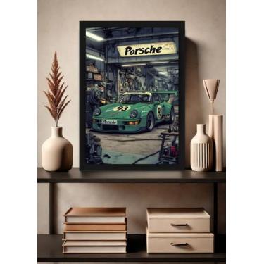 Imagem de Quadro Rwb Porsche 911 com Vidro e Moldura Preta Tam:A4 - Spark Loja