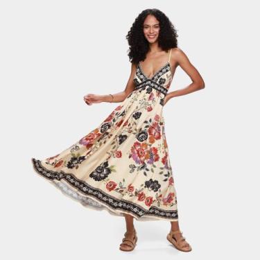 Imagem de Vestido Midi Farm Flor De Fita, Bege, M