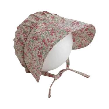 Imagem de Chapéu De Algodão Com Estampa Floral Para Crianças, Protetor Solar De 
