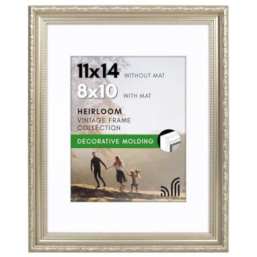 Imagem de Americanflat Porta-retrato de 28 x 35 cm com vidro resistente a estilhaços - Use como moldura de 20 x 25 cm com tapete ou tela para foto de 28 x 35 cm sem tapete - Moldura vintage para exibição de