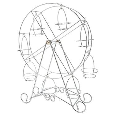 Imagem de ZAWELIYO Suporte para Cupcake de Roda Gigante Lindo Suporte de Exibição para 8 Cupcakes, Fácil de Montar para Festa Temática de Exibição de Sobremesa de Aço Inoxidável Prateado de 12,6 pol. X 17,3