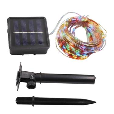 Imagem de Luzes de Cadeia Solar Fadas Vaga-Lume Pisca 16 Pés 50 LEDs para Decoração Jardim e Pátio Energia Interruptor Automático