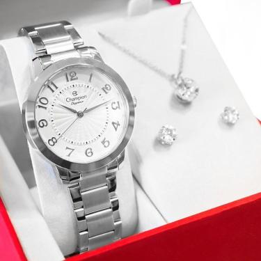 Imagem de Relógio Feminino Champion Analógico CN25118Q Kit Colar e Brincos-Feminino