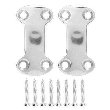 Imagem de SIWOTED 2 peças de placa de fixação de cinta de aço inoxidável boa fixação acessórios de hardware à prova de ferrugem com 8 parafusos para pequenos iates e barcos