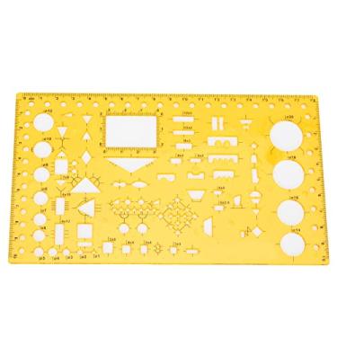 Imagem de Modelo de desenho de projeto arquitetônico Régua geométrica oca durável multifuncional para arquitetos Engenheiros Estudantes Material plástico Várias formas (4353)