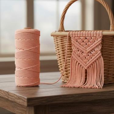 Imagem de Corda de macramê colorida de 3 mm x 109 jardas, barbante torcido para artesanato para pendurar na parede, decoração de casa, várias cores