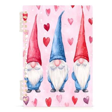 Imagem de Burbuja Caderno Heart Gnomos, papel pautado universitário A5 com 60 folhas, fichário para escritório, 1 pacote