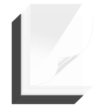 Imagem de SBYURE 60 capas de encadernação de 21,6 x 28 cm, capas de plástico não perfuradas, 30 capas de relatório transparentes 30 capas pretas para escritório, estúdio, 8 mm, tamanho carta
