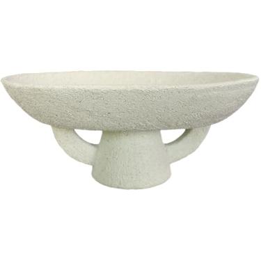 Imagem de Tigela decorativa moderna Boho - Tigela multifuncional moderna para decoração de pedestal, tigelas de artesanato, tigela elegante para mesa de entrada, tigelas de frutas para balcão de cozinha, pedra
