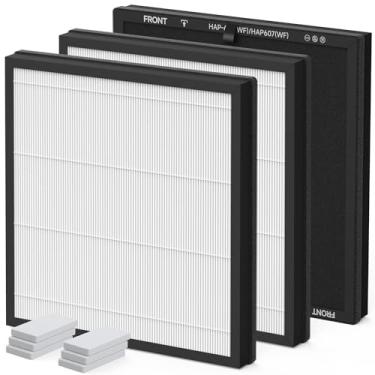 Imagem de Pacote com 3 filtros de substituição de purificador de ar HAP605 para purificador de ar FreAire HAP605 HAP607 e para purificador de ar XenonLab HAP605 HAP607, HEPA 3 em 1 com filtro de carvão ativado