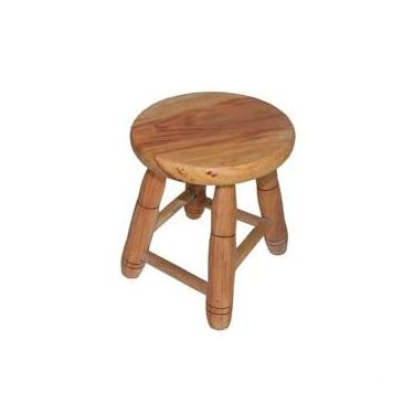 Imagem de Banqueta Banquinho madeira Maciça para Cozinha, Balcão, Pub e Varanda - Assento Rústico e Resistente(P 29cm)