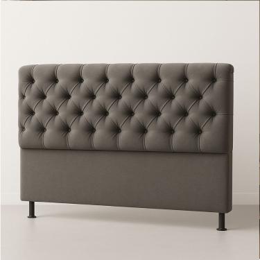 Imagem de Cabeceira Cama Box Casal King Size 195cm Valentina Estofada Cinza