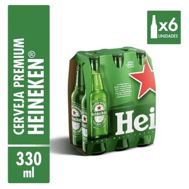 Imagem de Cerveja Long Neck Pilsen Heineken 330ml com 6 Unidades