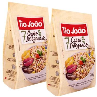 Imagem de Kit 2 Arroz Integral 7 Grãos com Quinoa Tio João Pacote 500g
