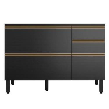 Imagem de Balcão Mdf 1 Porta Basculante 4 Gavetas para Pia 120cm Proença - Demób