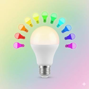 Imagem de Lâmpada LED RGB Colorida com Controle Remoto – 16 Cores e 4 Modos – Bivolt (Decoração e Festa)