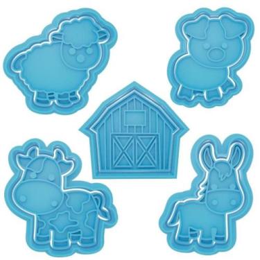 Imagem de Cortador Biscoito Molde Forma FAZENDINHA Marcador Carimbo Pasta Americ