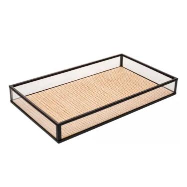 Imagem de Bandeja Decorativa Preto Metal Toscana 25x15x3cm Wolff