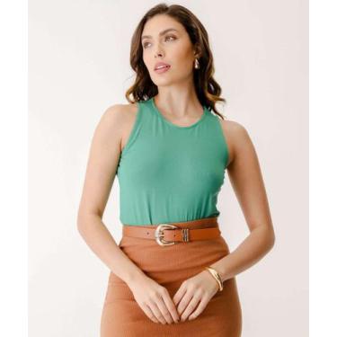 Imagem de Blusa Regata Feminina Básica Cotton Marisa-61088, Verde, P