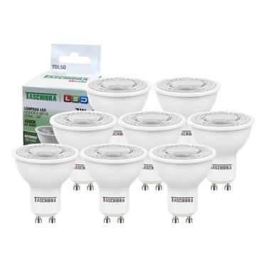 Imagem de Kit 8 Lâmpada Led Dicroica Mr16 Gu10 7w 4000k Luz Neutra Bivolt - Tasc