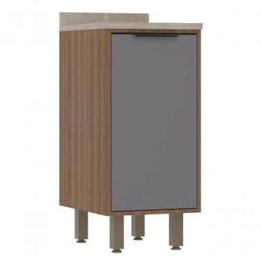 Imagem de Balcão De Cozinha Com Tampo 40 Cm 1 Porta De Abrir Aspen Luciane Móveis cinza Puro