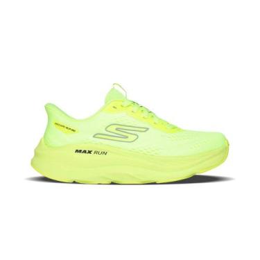 Imagem de Tênis Skechers Max Run feminino, 36, Verde limão