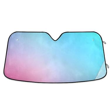 Imagem de Viseira de sol de carro azul gradiente azul-petróleo, protetor de calor de carro, proteção UV persiana dobrável para janela de carro, acessórios de janela de carro