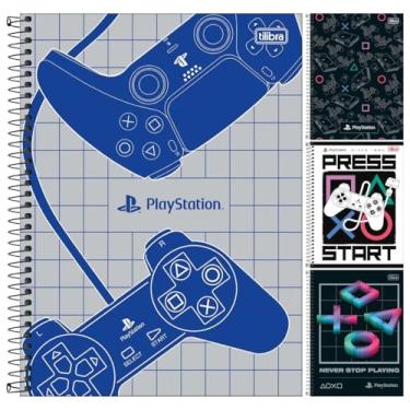 Imagem de Kit C/ 4 Caderno Playstation Universitário Espiral TILIBRA - 1M 80 Folhas