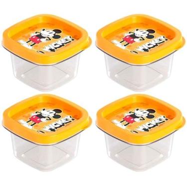 Imagem de Kit 4 Potes com tampa do Mickey 200ml Porta Temperos e Alimentos - Pla