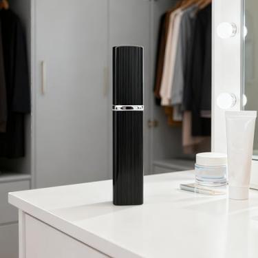 Imagem de Atomizador de perfume recarregável de 12 ml, estojo fino de alumínio, resistente a vazamentos, frasco spray para viagens e uso doméstico, compacto, preto