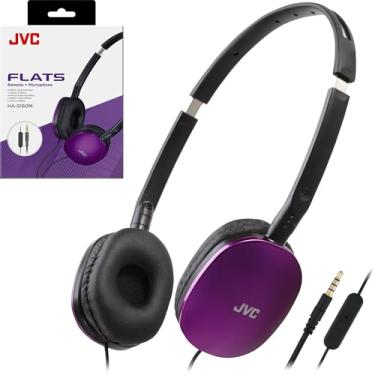 Imagem de JVC Fones de ouvido planos com fio – Design plano dobrável – Driver de 30 mm para som potente – Almofadas macias para conforto – Faixa de cabeça de aço – Leve e portátil – PC/laptop/jogos – Plugue