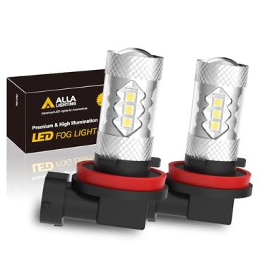 Imagem de Alla Lighting Lâmpadas de LED H11 H8, faróis de neblina H16 amarelo dourado 3000K ou lâmpadas de corrida diurna (DRL), 360° Xtreme Super Bright High Power 3030 SMD substituição para carros, caminhões, SUVs, vans