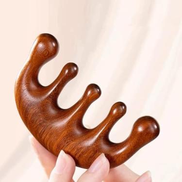 Imagem de Pente massageador de couro cabeludo de resina de dentes largos – Raspador de cabeça e pescoço de relaxamento profundo para crescimento do cabelo, alívio do estresse e melhor sono, ferramenta