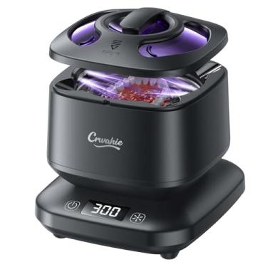 Imagem de Crwahie Limpador de suporte ultrassônico, máquina de limpeza de suporte removível de 45 kHz, 3 modos, almofada de limpeza de dentes com janela visível, temporizador digital para proteção bucal