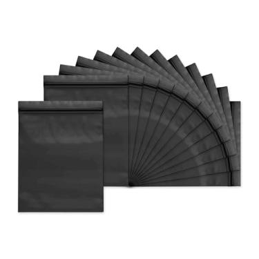 Imagem de PATIKIL Saco plástico com vedação antiestática de 5 cm x 7,6 cm, pacote com 100 sacos de poliéster resseláveis com zíper de 4,7 mm para pequenas empresas, moedas, anéis, pulseiras, contas, preto