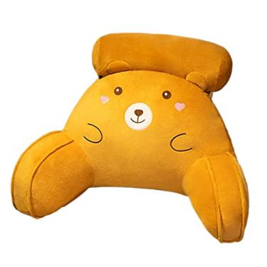 Imagem de Almofada de leitura com suporte para as costas, almofada de encosto, almofada de abraço, almofada de leitura para leitura de cama e jogos de TV, relaxe, laranja, 60 x 40 cm