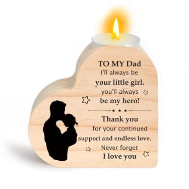 Imagem de Presentes de aniversário para pai da filha - presentes de pai de filha castiçais de madeira em forma de coração Natal Dia dos Pais meias de dia dos namorados presentes para pai papai pais