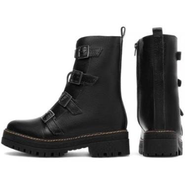 Imagem de Bota Coturno Sola Tratorada Couro Preto Torricella AVS 23A-Feminino