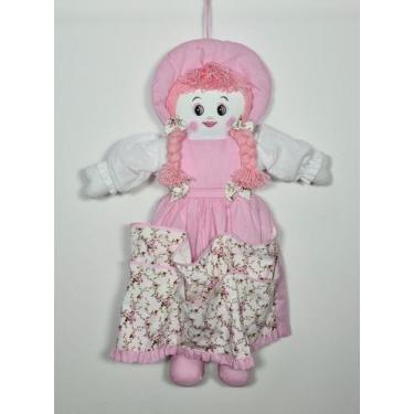 Imagem de Boneca De Pano Porta Fralda Menina Rosa Florence - PolyBaby