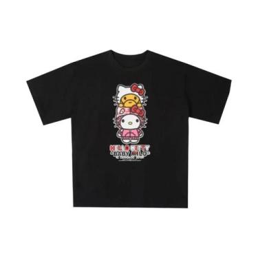 Imagem de Camiseta Unissex Hello Kitty Sanrio Clássica Com Estampa De Letras Em 