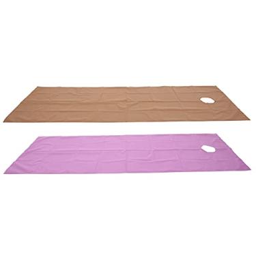 Imagem de Yinhing Lençol para Salão de Beleza, Mesa de Massagem Spa, Capa de Cama Tipo Buraco Aberto, Tecido Macio para Massagem, Salões de Spa, Fibra de Poliéster 200 X 75 Cm (Roxo + café escuro)