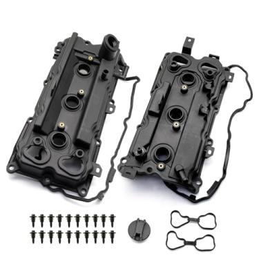 Imagem de IZYSS Kit de tampa da válvula do motor esquerdo direito com junta e parafuso compatível com Nissan 350Z para Infiniti EX35 FX35 G35 M35 Q50 Q70 V6 3.5L Gas VQ35HR 13264JK20A 13264JK20B