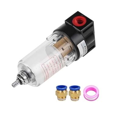 Imagem de Filtro de ar pneumático AF2000 acessório unidade de tratamento de fonte de ar para separação de água de óleo de compressor com conector de 4 6 8 10 12 mm 1 peça (AF2000 e 8 mm, filtro de fibra)