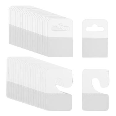 Imagem de PATIKIL Abas para pendurar 2,9 x 4,7 cm / 2,5 x 4,5 cm, 120 peças de etiquetas transparentes para pendurar abas autoadesivas para pendurar etiquetas de orifício para lojas de varejo e lojas, ganchos