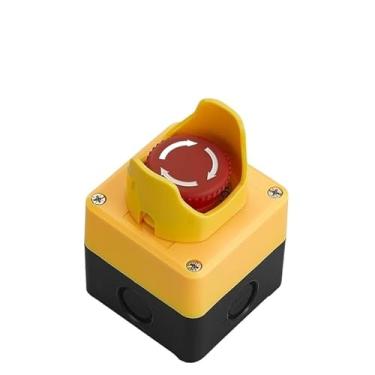 Imagem de XNWKF Caixa de controle de botão de parada de emergência elevador com capa de proteção à prova d'água 22 mm montado (10)